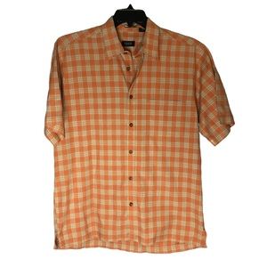 Mens Izod Casual Button Down Short Sleeve Shirt Size M.